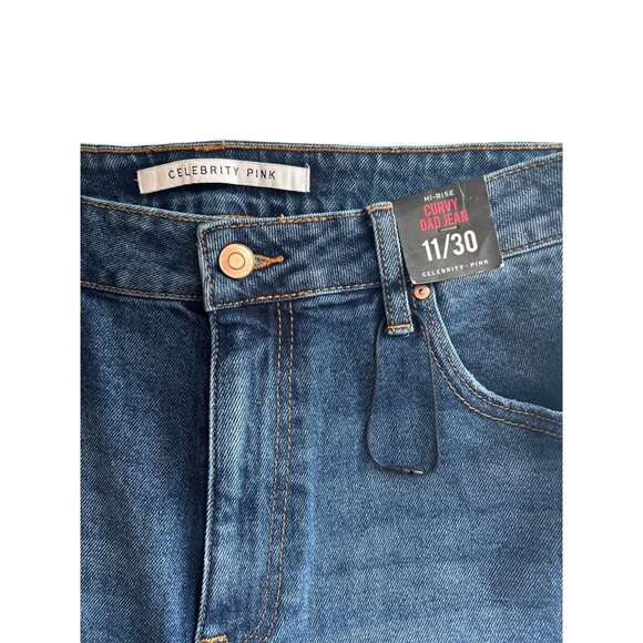 Celebrity Pink, High Rise Curvy Dad Jean, Distressed Size 11/30 - Picture 3 of 7